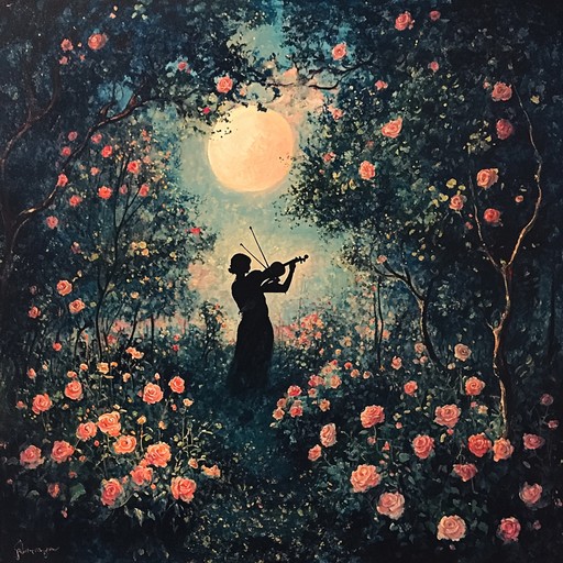 An instrumental symphonic composition that blends sultry melodies with rich orchestration, capturing the essence of forbidden romance and nocturnal allure. The piece weaves together lush strings, haunting woodwinds, and gentle percussion to create a mesmerizing atmosphere that enchants the listener.