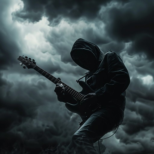 A powerful hard rock track featuring dark, intense guitar riffs, deep bass lines, and driving drum patterns, creating a sense of raw energy and power.