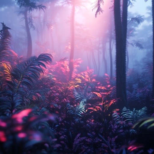 Discover an ethereal journey through entrancing rhythms and dreamy, melodic soundscapes set against the backdrop of a mystical jungle, blending traditional cumbia with a psychedelic twist