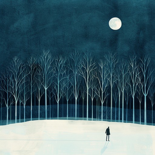 This downtempo piece features a hauntingly slow piano melody set against a backdrop of minimal atmospheric sounds. Each note is carefully spaced to evoke a sense of profound loneliness and introspection, painting a mental image of a desolate, moonlit winter night where time seems to stand still.