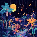 rhythmic instrumental vibes from deep space with echoing effects.