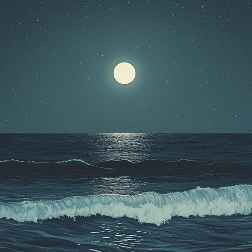 This instrumental piece takes listeners on a soothing journey along tranquil ocean waves under the gentle glow of the moon. Soft piano melodies create a peaceful ambiance reminiscent of a serene night by the sea, capturing the essence of calmness and introspection.