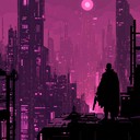 an atmospheric cyberpunk instrumental exploring solitude amidst neon rain.