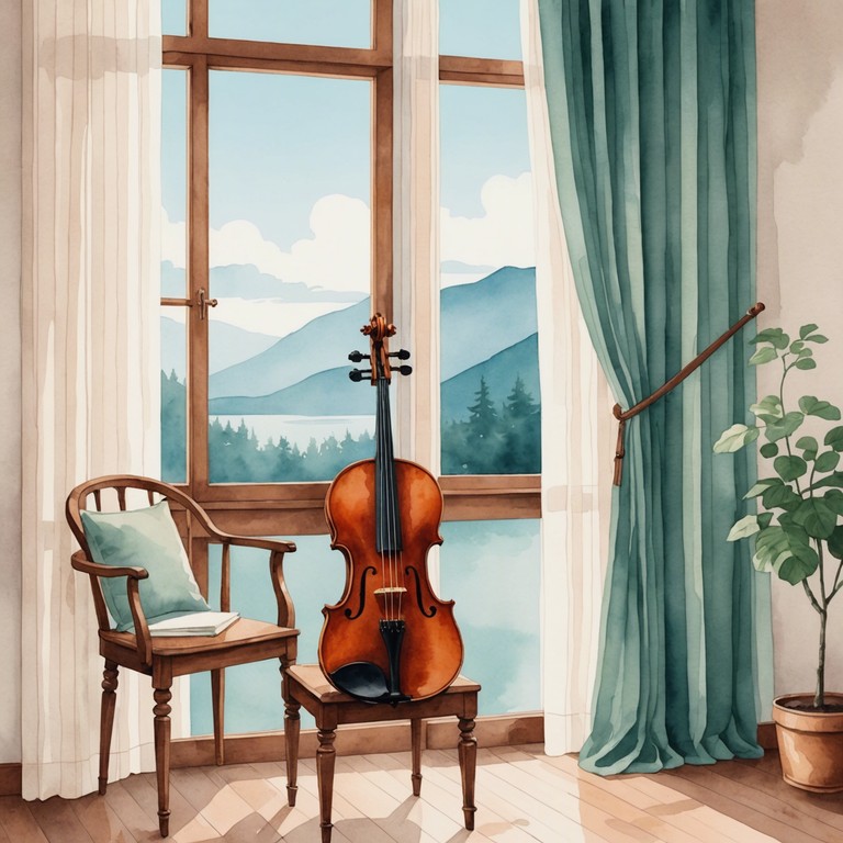 A serene and tranquil composition that explores the profound depths of emotional expression through the delicate and smooth resonance of a solo violin. The piece embodies the essence of calmness and emotional healing, echoing the soft whispers of the heart in a contemplative and peaceful manner.