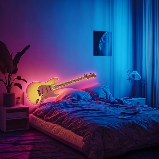 An instrumental track blending bold, confident melodies with intimate bedroom atmospheres, merging warm electric guitar tones with dynamic beats to create an empowering, passionate soundscape.