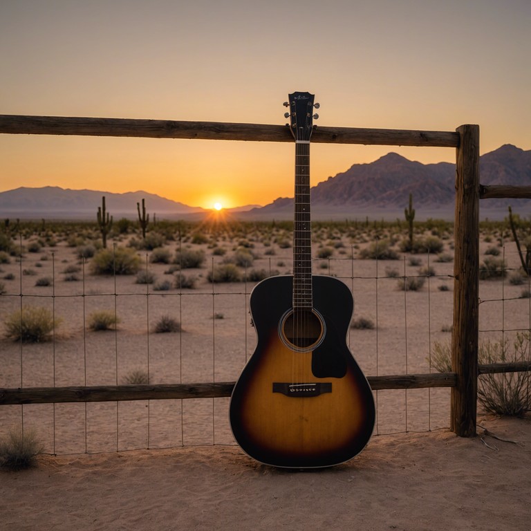 Amidst a fiery sunset backdrop, this instrumental track features a lone guitar evoking stories of deserted towns and forgotten trails. The rustic melodies capture the essence of the rugged americana spirit, combining classical guitar techniques with the raw grittiness of the genre.