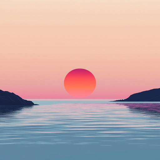 A soothing instrumental track with gentle melodies, replicating the delicate sounds of waves lapping on the shore as the sun sets, creating a tranquil and calming atmosphere perfect for unwinding after a long day