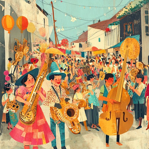 This playful blend of jazz instruments and toy sounds creates a whimsical carnival like atmosphere. Imagine the lively brass section enhanced with playful notes from toy pianos and xylophones, evoking images of festive parades and joyful street performances. The intricate rhythms and joyful melodies merge seamlessly, making it perfect for quirky, upbeat occasions.