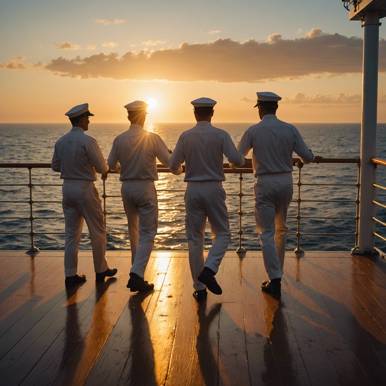 Imagine being aboard a russian naval ship where the sailors start the day with an energetic folk dance, with the balalaika leading a melody that mimics the rhythm of waves mixed with the laughter and cheers of early risers.