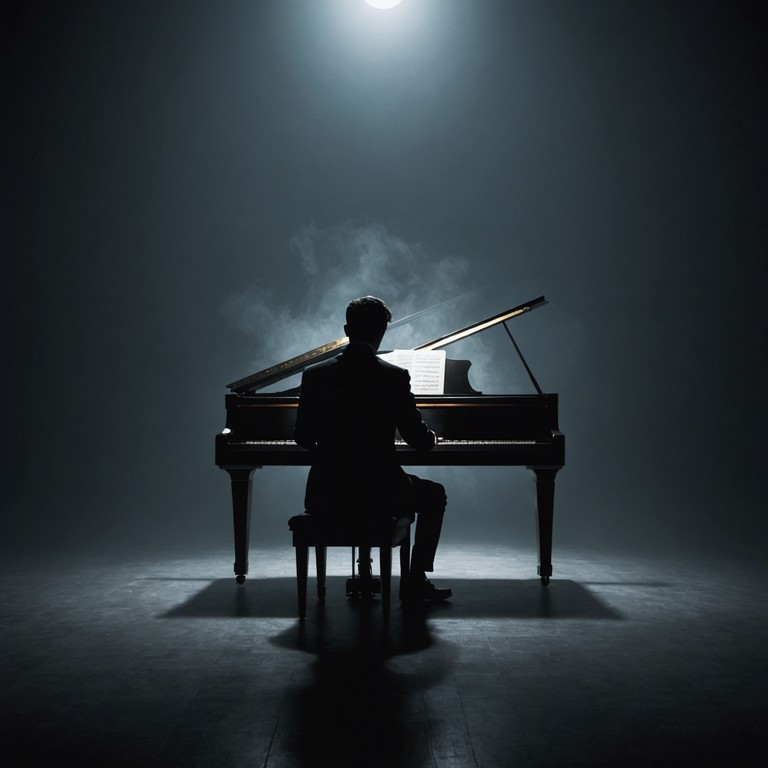 A haunting piano solo that evokes feelings of solitude and introspection under a starlit sky, as soft echoes create a canopy of calm over the gentle melancholy of the night.