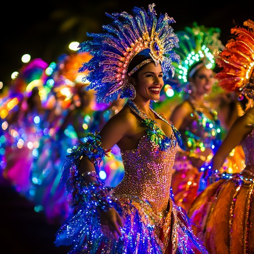 A dynamic and energetic samba instrumental that captures the excitement of a midnight carnival, filled with rhythmic percussion and vibrant melodies that keep listeners on their feet.