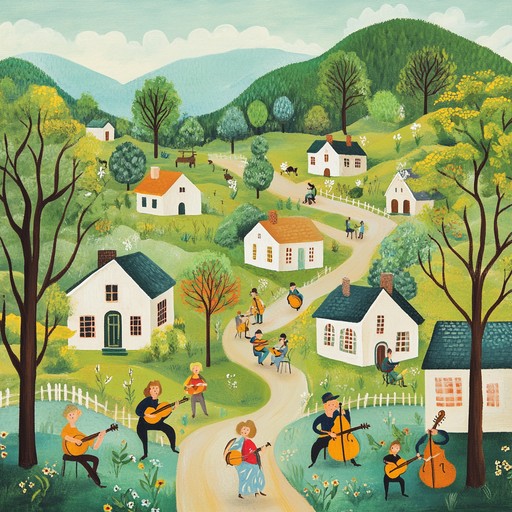 A lively instrumental track characterized by fast banjo plucking and vibrant bluegrass rhythms that evoke the appalachian mountains' uplifting and joyous spirit.