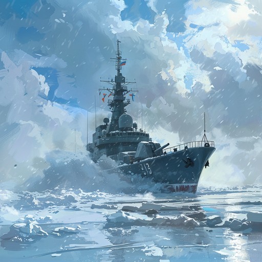 Embark on a heroic musical voyage inspired by the russian navy, blending traditional russian folk melodies with modern orchestration. Dominated by powerful brass and uplifting rhythms, this composition evokes the adventurous spirit of seafaring and patriotism while painting a sonic picture of icy seas and naval prowess.