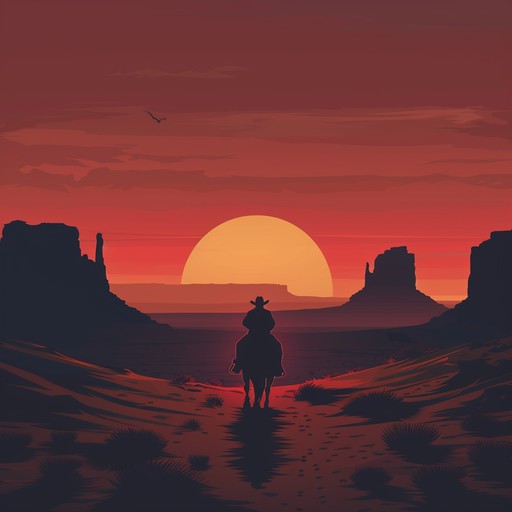 A poignant instrumental capturing the bittersweet memories of a cowboy, wandering the desert at sunset, reminiscing about a love gone by. Soft guitar strums and harmonica accents evoke a sense of longing and nostalgia.