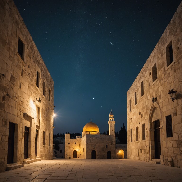 Capturing the mystical allure of a serene night in jerusalem, this composition blends traditional jewish melodies with gentle, modern orchestration, evoking a sense of peace and timelessness. The song uses soft strings to mimic the calming twinkling of stars over historic landscapes, inviting listeners into a contemplative state, reflecting the deep cultural and spiritual heritage of the jewish people.