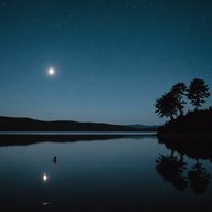 guitar strings hum under moonlit serenity