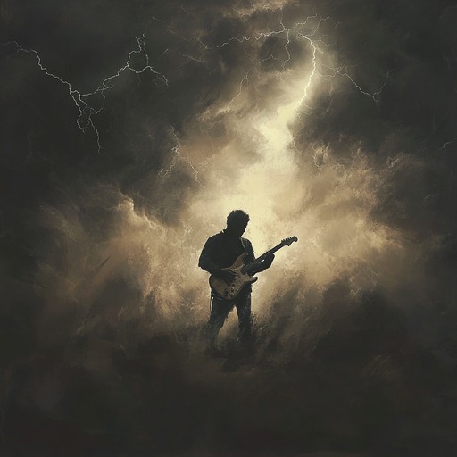 An instrumental hard rock track featuring aggressive guitar riffs, thunderous drums, and roaring bass lines that emulate the power and chaos of a violent thunderstorm