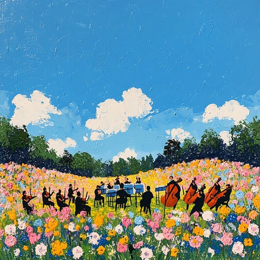 A joyful instrumental opera piece that uses lively orchestral arrangements to celebrate the happiness and beauty of nature, evoking images of blooming fields and cheerful festivities.