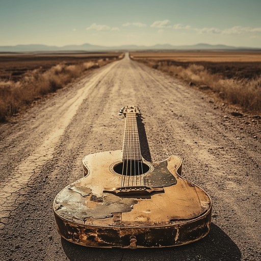 An instrumental piece featuring raw acoustic guitar and driving percussion, evoking the tough spirit of travelers on dusty roads across rural america.