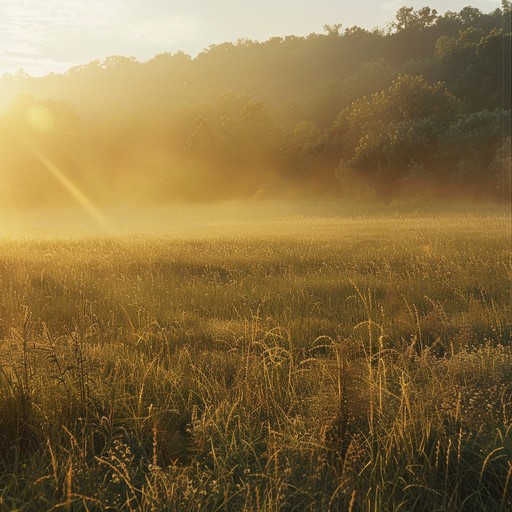 Picture yourself in a tranquil meadow at sunrise, the golden light gently illuminating the landscape. The soothing sound of drum and bass breaks combines with ethereal pads, creating a serene and uplifting experience. The rhythm is smooth but constant, providing a peaceful yet engaging backdrop for relaxation or reflective moments.