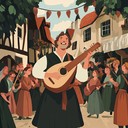 cheerful medieval tune with lively lute and spirited rhythms