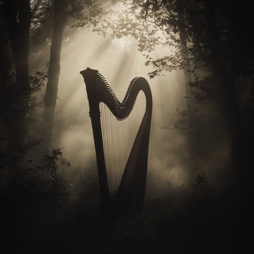 This track brings forth the haunting yet beautiful sounds of a harp that seems to be played by the mythical beings of the woods themselves, wrapped in the embrace of ancient bark and whispering leaves. It's a soundtrack for the soul seeking peace in nature's hidden realms.