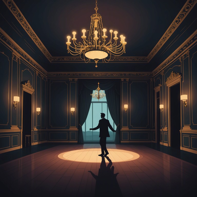 Imagine a dusky ballroom where shadows twist and turn to a swing rhythm under an obscured moon. This track combines eerie melodies with the jovial beats of swing to create a juxtaposition of excitement and melodic tension.