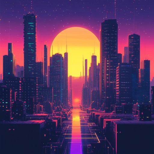 A dynamic composition that merges nostalgic '80s synthwave with the dreamy, surreal vibes of modern vaporwave, colored with pulsating rhythms and ethereal soundscapes.