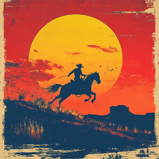 This instrumental piece conjures the excitement of a sunset rodeo showdown. Characterized by energetic basslines, rhythmic clapping, and cascading banjo solos, it provides a vivid soundtrack for epic western adventures. The track blends traditional country sounds with a modern twist, ensuring an exhilarating aural experience.