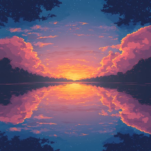 This instrumental piece captures the gentle glow of a sunset, with soothing string melodies and lush orchestrations that evoke a tranquil, cinematic atmosphere. The arrangement swells and recedes gracefully, creating a serene journey that feels both grand and intimate.