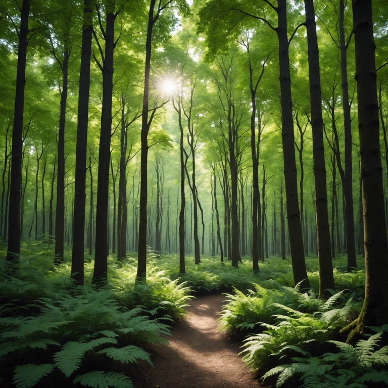 Imagine walking through a lush, verdant forest, the gentle breeze rustling the leaves overhead while a symphony of soft sounds envelops you in tranquility. This composition is designed to recreate that soothing walk with a peaceful orchestral arrangement that captures the spirit of nature's own symphony.