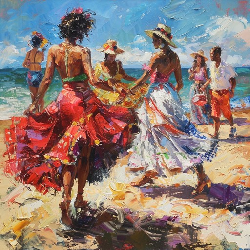 Lively salsa rhythm with a festive vibe, featuring energetic horns, piano montunos, and infectious percussion grooves. Captures the joy and excitement of dancing on the beach under the sun.