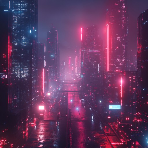 Step into a relaxing lounge framed by futuristic beats and atmospheric synths, painting a sonic picture of a tranquil cityscape bathed in neon light.