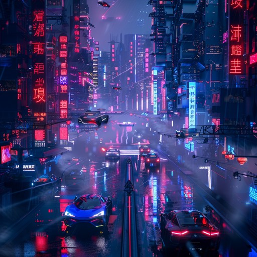 A vibrant blend of neon lights and pulsating beats creates an energetic atmosphere of futuristic freedom. This track exudes an optimistic cyberpunk spirit, perfect for cruising through a digital cityscape with endless possibilities