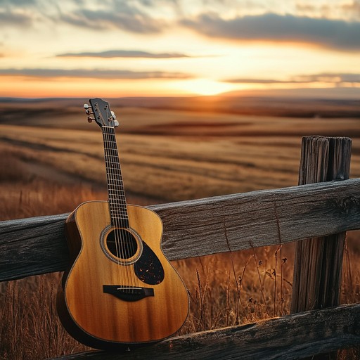 An instrumental country ballad that captures the feeling of nostalgia and yearning, with gentle acoustic guitar melodies echoing across vast, silent plains, conveying a heart's deep desire for home and past memories.