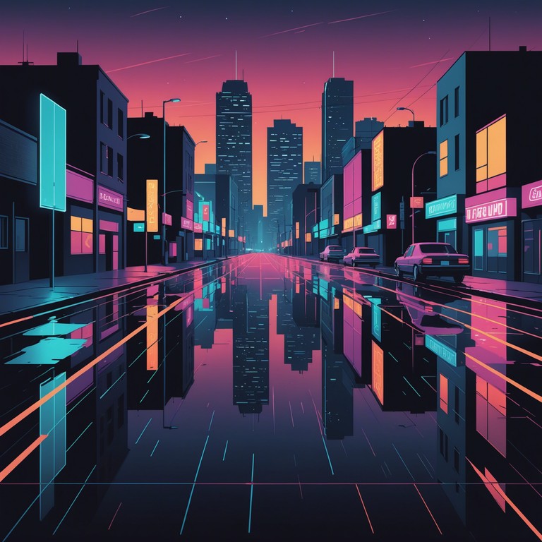 This track assumes a reflective journey through a synth driven soundscape, weaving smooth rhythms with lush, dreamy synths embodying the essence of peaceful, late night drives. The arrangement captures a balance between nostalgia and futuristic moods, making it perfect for reflective thoughts or background ambiance.