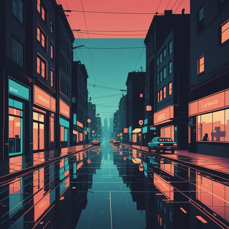 A gentle melody played on an electric guitar fills the urban night, providing a reflective companion to the ambient sounds of a sleeping cityscape