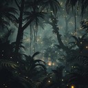 mysterious, calm lofi exploring jungle vibes nighttime