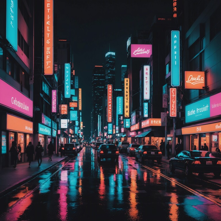 Imagine cruising the neon burst streets of a sci fi cityscape where the past meets the future, melding retro synth harmonies with infectious modern rhythms to capture the soul of the midnight hour in a cyberpunk future.