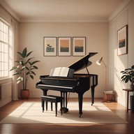 gentle piano melodies create soothing background.