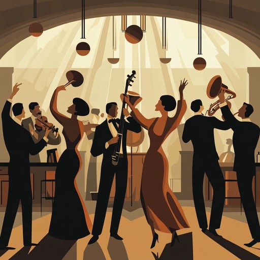 Bright and lively swing tune that captures the essence of a sunny afternoon in a bustling 1920s jazz club, filled with toe tapping rhythms and infectious melodies that'll make you want to dance