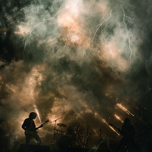 A sonic onslaught characterized by brutal guitar riffs and intense drumming. The song transitions between rapid tempos and heavy breakdowns, creating a relentless and dynamic atmosphere. Dark, aggressive vocals are emulated through the instrumental interplay, offering an unyielding assault on the senses. The track makes use of distorted guitar effects and powerful percussion to enhance the aggression and chaos.