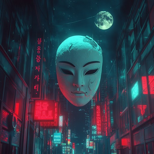 A spine chilling instrumental that combines the haunting sounds of traditional korean instruments like the haegeum with modern k pop rhythms and eerie synth layers, evoking the feeling of ghostly presences in seoul's nocturnal streets.