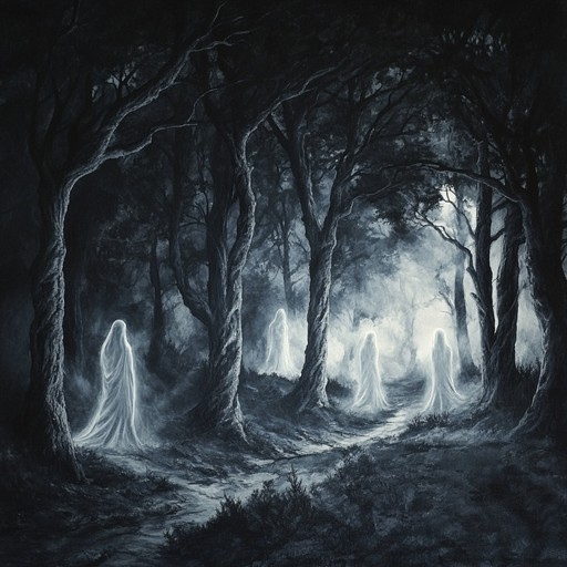 Atmospheric forest spirits' dance with gritty freak folk essence, conjuring ethereal melodies and primitive rhythms in haunting otherworldly soundscape.