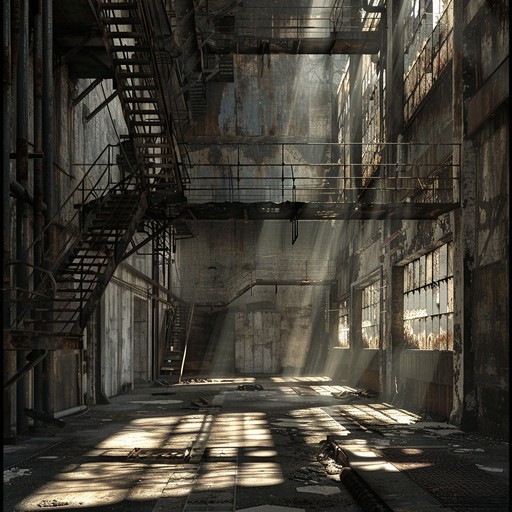 This instrumental track captures the haunting solitude of an old, deserted factory. With a foundation of driving industrial percussion, layers of distorted guitar riffs, and melancholic synths, it evokes a sense of being lost in a labyrinth of rust and broken machinery. The relentless beats and dissonant harmonies build a profound sense of loneliness and existential emptiness, making it a poignant piece for those dark, introspective moments.