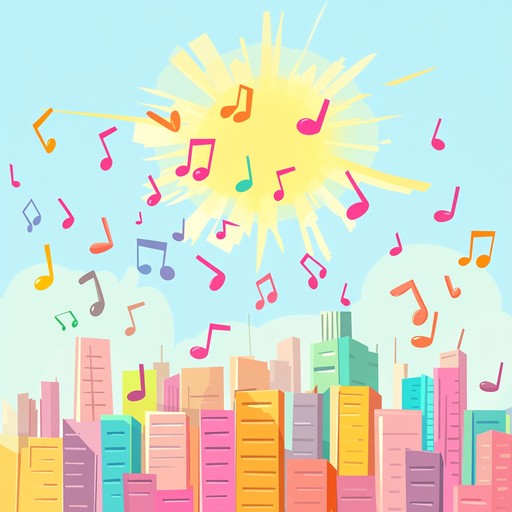 This instrumental j pop track radiates positivity and joy, featuring upbeat rhythms, bright synthesizers, and catchy melodies that evoke images of a lively city drenched in colors. The song blends traditional japanese instruments with modern pop elements, creating a vibrant soundscape that invites listeners to dance and smile.