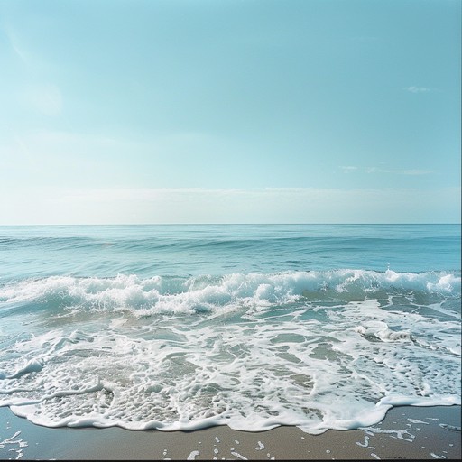 A serene minimal ambient piece inspired by the gentle ebb and flow of ocean waves meeting the shoreline, creating a meditative soundscape that soothes the soul.