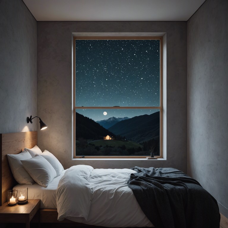 A gentle composition featuring the soft strumming of an acoustic guitar, creating a peaceful ambiance in a serene bedroom setting. The music resembles the hopeful whispers of a heart full of dreams beneath a canopy of starlit skies, perfect for reflection or drifting into sleep.