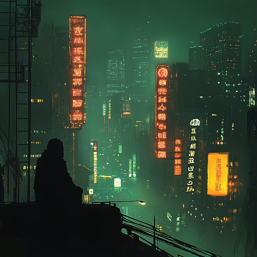 A mesmerizing instrumental piece blending ambient synths and cyberpunk beats, immersing listeners in the dreamlike atmosphere of neon lit futuristic cities.