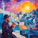 a spirited klezmer melody embracing the first light of day.